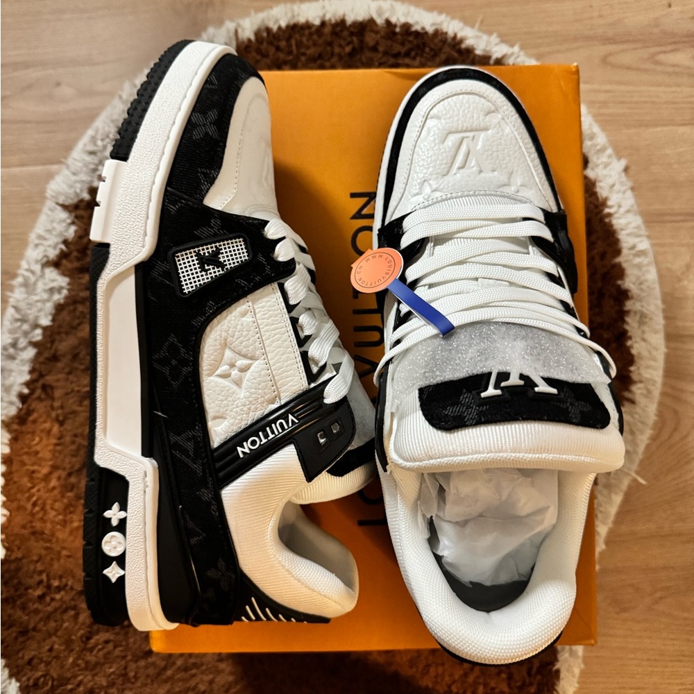 LV Trainers Men's Black and White Sneakers